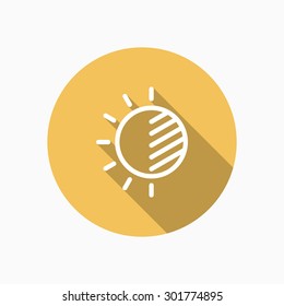 Control brightness icon -  vector, eps10 (line icon, long shadow)