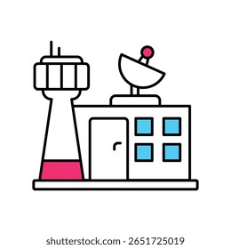 Control Building Vector Filled outline illustration style icon. EPS 10 file