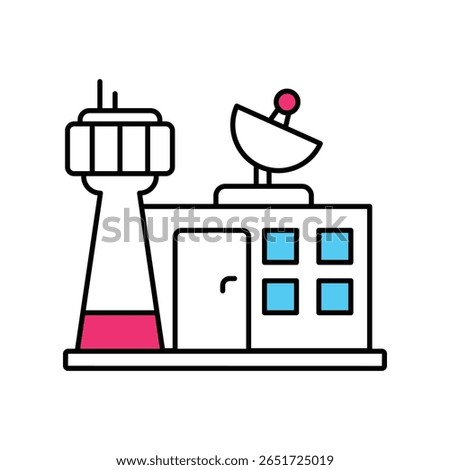 Control Building Vector Filled outline illustration style icon. EPS 10 file