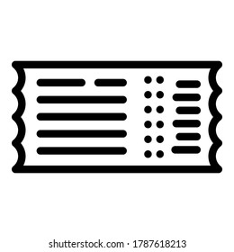 Control bus ticket icon. Outline control bus ticket vector icon for web design isolated on white background