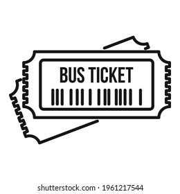 Control bus ticket icon. Outline Control bus ticket vector icon for web design isolated on white background