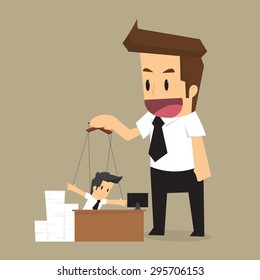 control Businessman puppet. String and authority. vector