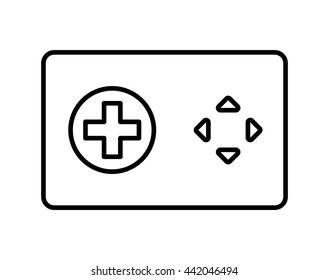 Control and button icon. Video game design. Vector graphic