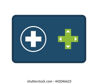 Control and button icon. Video game design. Vector graphic