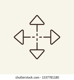 Control button line icon. Direction, road sign, symbol. Arrow concept. Vector illustration can be used for topics like indication, pointing, designation