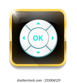 control button With long shadow over app button