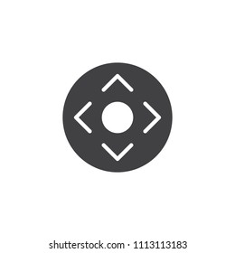 Control button vector icon. filled flat sign for mobile concept and web design. Joystick simple solid icon. Gamepad symbol, logo illustration. Pixel perfect vector graphics