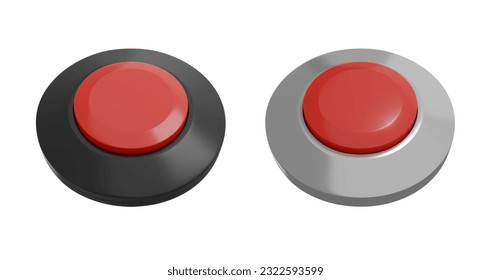 control button and watch out icon object 3d set	