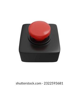 control button and watch out icon object 3d set	