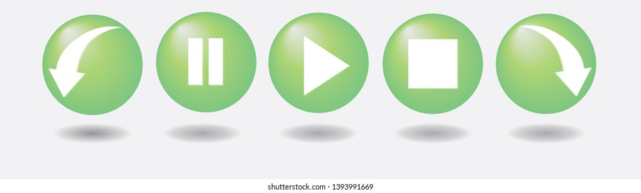 Control buttons for video playback or green music.