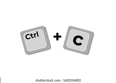 Control C buttob flat design vector