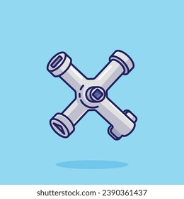 Control cabinet key simple cartoon vector illustration carpentry tools concept icon isolated