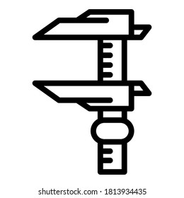 Control caliper icon. Outline control caliper vector icon for web design isolated on white background