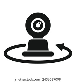 Control camera tour icon simple vector. Virtual app control. Digital content