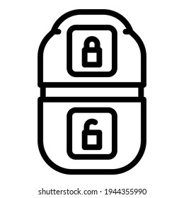 Steuern Sie das Symbol für Autoschlüssel. Rahmenregelung für Auto-Keyllose Vektorsymbol für Webdesign einzeln auf weißem Hintergrund