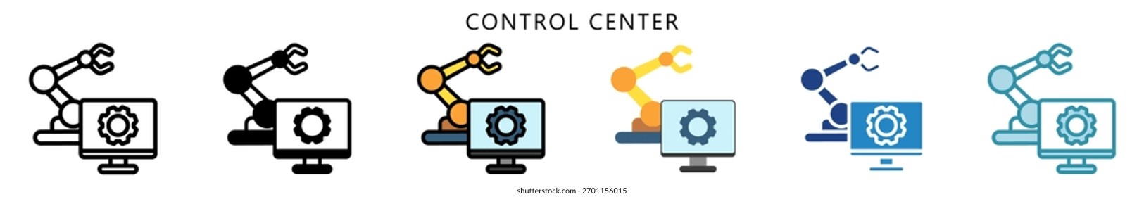 Control Center Symbol, Multi Style, Flach, Linie, Glyphe, Lineal, Zweifarbig. Für moderne Konzeption, UI, UX Web- und App-Entwicklung.
