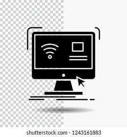 Control, computer, monitor, remote, smart Glyph Icon on Transparent Background. Black Icon