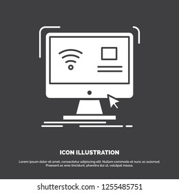 Control, computer, monitor, remote, smart Icon. glyph vector symbol for UI and UX, website or mobile application