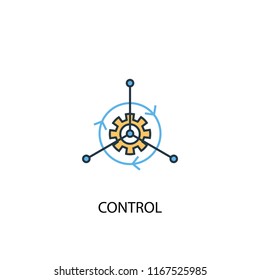 control concept 2 colored line icon. Simple yellow and blue element illustration. control concept outline symbol design from Management set