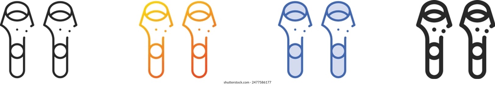 control console icon.Thin Linear, Gradient, Blue Stroke and bold Style Design Isolated On White Background