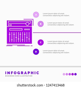 Control, controller, midi, studio, sound Infographics Template for Website and Presentation. GLyph Purple icon infographic style vector illustration.