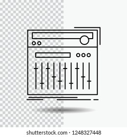 Control, controller, midi, studio, sound Line Icon on Transparent Background. Black Icon Vector Illustration