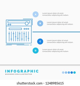 Control, controller, midi, studio, sound Infographics Template for Website and Presentation. Line Blue icon infographic style vector illustration
