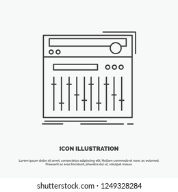 Control, controller, midi, studio, sound Icon. Line vector gray symbol for UI and UX, website or mobile application