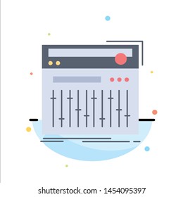 Control, controller, midi, studio, sound Flat Color Icon Vector