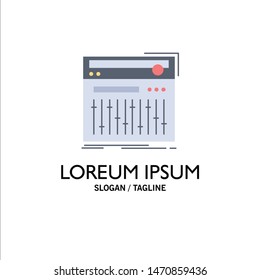Control, controller, midi, studio, sound Flat Color Icon Vector. Vector Icon Template background