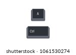 Control (Ctrl) and A computer key button vector isolated on white background. Ctrl+A for select all in focused control or window. eps.10.