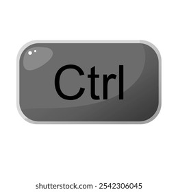 Control ctrl Botón de la llave del ordenador sobre fondo blanco. Tema de símbolo