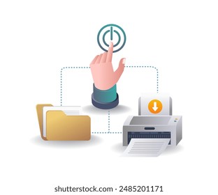 Control of Data Folder Printing in Computer system