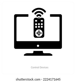 Control Devices and battery icon concept