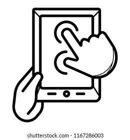 control different devices tablets and smartphones icon vector