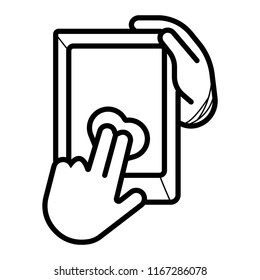 control different devices tablets and smartphones icon vector