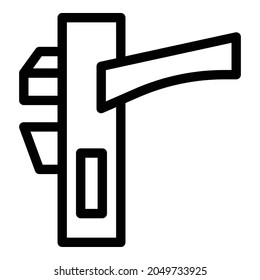 Control door handle icon. Outline control door handle vector icon for web design isolated on white background