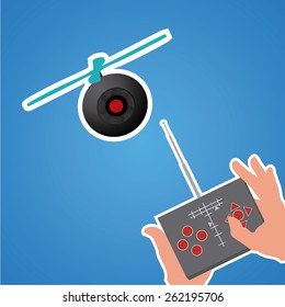 Control drone one  helix on a blue background