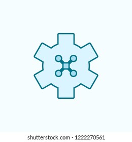 control of drones  field outline icon on light background