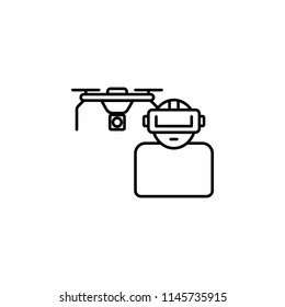 control of drones in glasses icon. Element of virtual reality for mobile concept and web apps illustration. Thin line icon for website design and development, app development