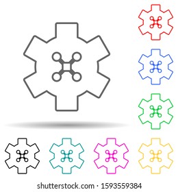 control of drones multi color style icon. Simple thin line, outline vector of drones icons for ui and ux, website or mobile application