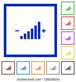 Control element flat color icons in square frames