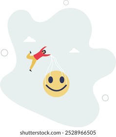 Control emotion or expression, emotional intelligence manage positive way to solve problem and conflict concept.flat design with people.