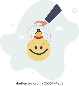 Control emotion or expression, emotional intelligence manage positive way to solve problem and conflict concept.flat character life .