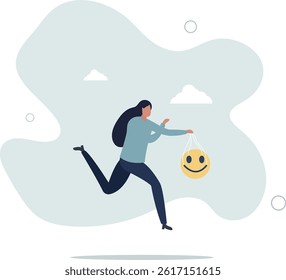 Control emotion or expression, emotional intelligence manage positive way to solve problem and conflict concept. character life .
