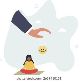 Control emotion or expression, emotional intelligence manage positive way to solve problem and conflict concept. character life .