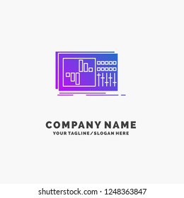 control, equalizer, equalization, sound, studio Purple Business Logo Template. Place for Tagline.
