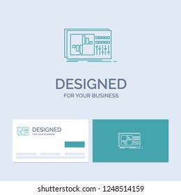 control, equalizer, equalization, sound, studio Business Logo Line Icon Symbol for your business. Turquoise Business Cards with Brand logo template