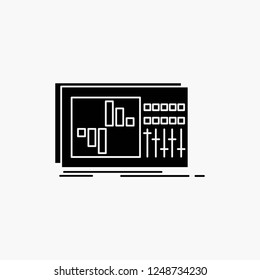 control, equalizer, equalization, sound, studio Glyph Icon. Vector isolated illustration