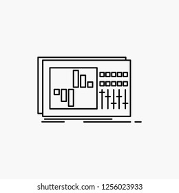 control, equalizer, equalization, sound, studio Line Icon. Vector isolated illustration